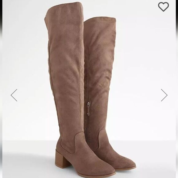 New Buckle Wild Diva tall boots size 5.5 brown elasticized suede - Picture 2 of 6